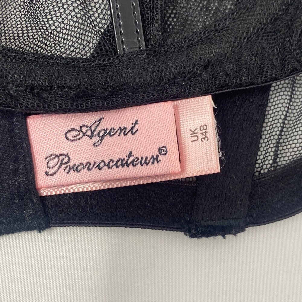 Agent Provocateur Jet Black PVC Bra 34B - Picture 13 of 14
